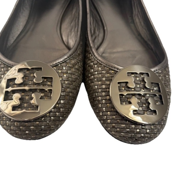 Tory Burch flats Shoes size 9.5 Ballet Slip Ons Gray Silver - Picture 3 of 9